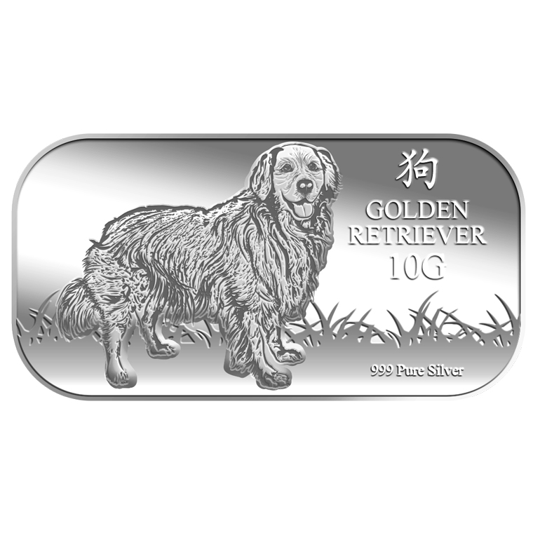 10g Golden Retriever Silver Bar