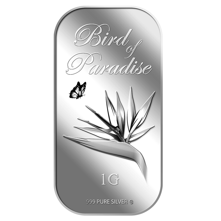 1g Bird of Paradise Silver Bar