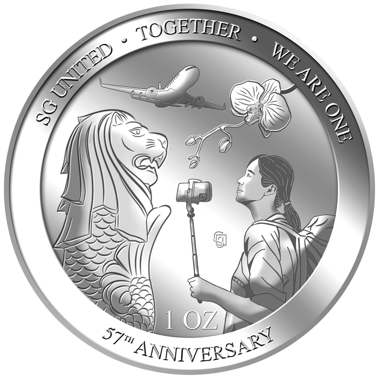 1Oz SG 57th Anniversary Silver Medallion (Year 2022)