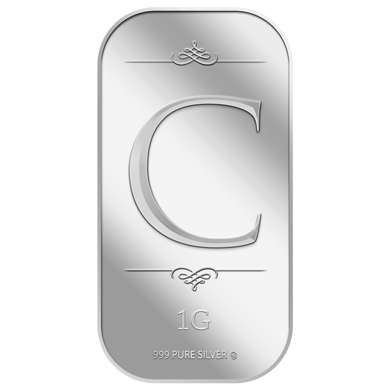 1g Alphabet C Silver Bar