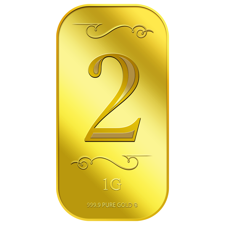 1g Number 2 Gold Bar