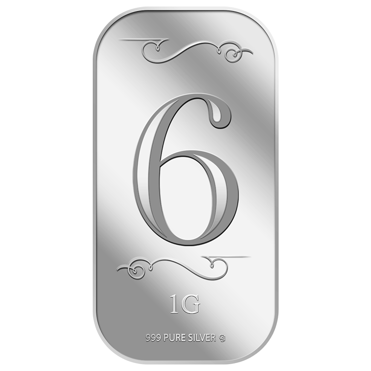 1g Number 6 Silver Bar