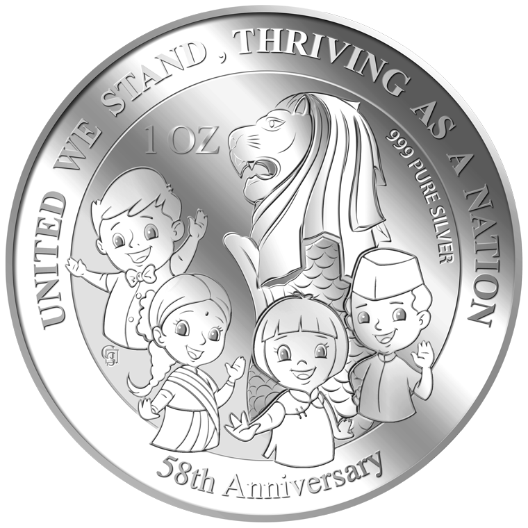 1oz SG 58th Anniversary Silver Medallion (Year 2023)